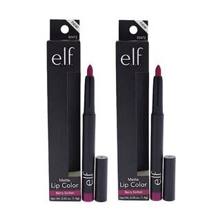 TWO NWT NEW Elf Berry Sorbet Matte Dark Hot Pink-Red Lip Color Lipstick Liner